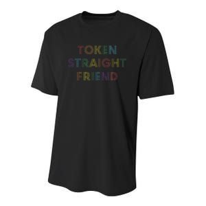 Token Straight Friend Rainbow Colors Youth Performance Sprint T-Shirt