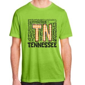 Tennessee State Flag Orange Plaid TN Adult ChromaSoft Performance T-Shirt