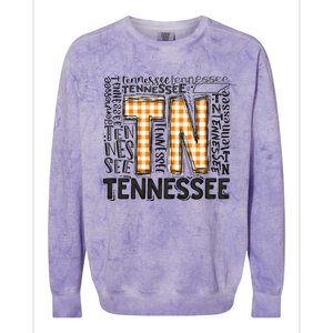 Tennessee State Flag Orange Plaid TN Colorblast Crewneck Sweatshirt