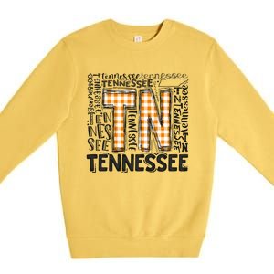 Tennessee State Flag Orange Plaid TN Premium Crewneck Sweatshirt