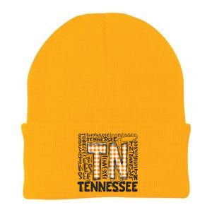 Tennessee State Flag Orange Plaid TN Knit Cap Winter Beanie