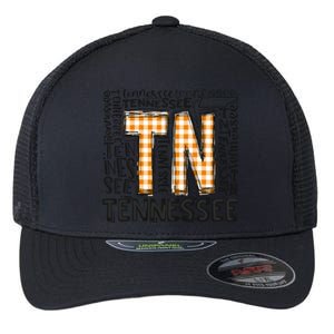 Tennessee State Flag Orange Plaid TN Flexfit Unipanel Trucker Cap