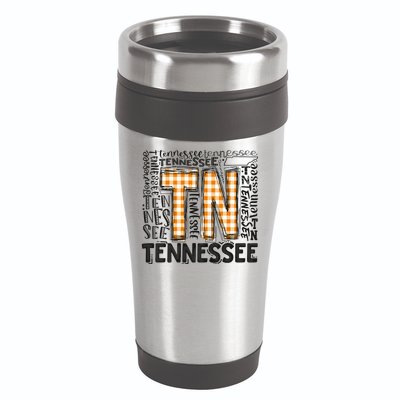 Tennessee State Flag Orange Plaid TN 16oz Travel Tumbler