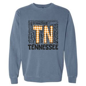 Tennessee State Flag Orange Plaid TN Garment-Dyed Sweatshirt