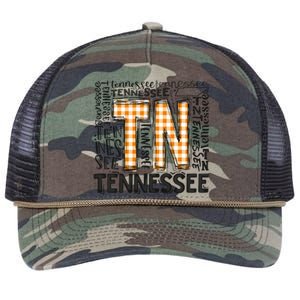 Tennessee State Flag Orange Plaid TN Retro Rope Trucker Hat Cap