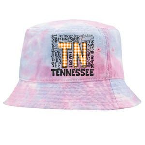 Tennessee State Flag Orange Plaid TN Tie-Dyed Bucket Hat