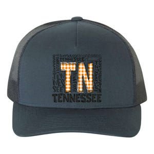 Tennessee State Flag Orange Plaid TN Yupoong Adult 5-Panel Trucker Hat