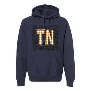 Tennessee State Flag Orange Plaid TN Premium Hoodie