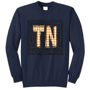 Tennessee State Flag Orange Plaid TN Tall Sweatshirt