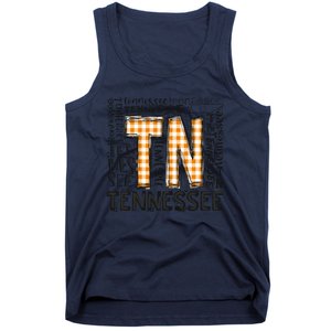 Tennessee State Flag Orange Plaid TN Tank Top