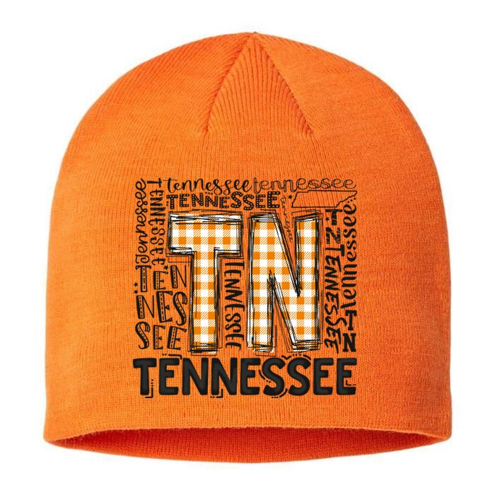 Tennessee State Flag Orange Plaid TN Sustainable Beanie