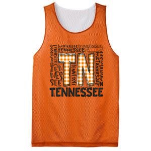 Tennessee State Flag Orange Plaid TN Mesh Reversible Basketball Jersey Tank