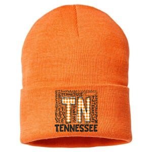 Tennessee State Flag Orange Plaid TN Sustainable Knit Beanie