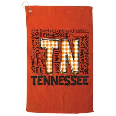 Tennessee State Flag Orange Plaid TN Golf Towel