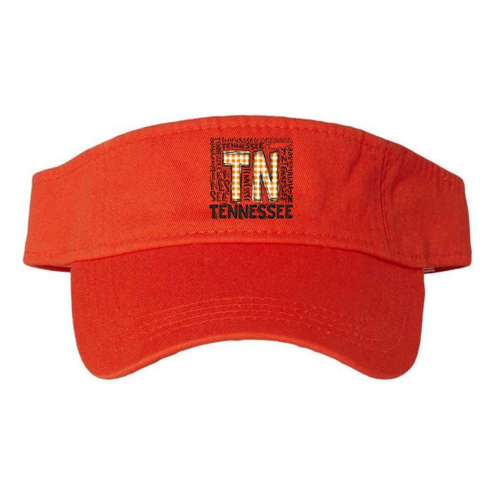 Tennessee State Flag Orange Plaid TN Valucap Bio-Washed Visor