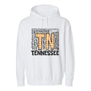 Tennessee State Flag Orange Plaid TN Garment-Dyed Fleece Hoodie