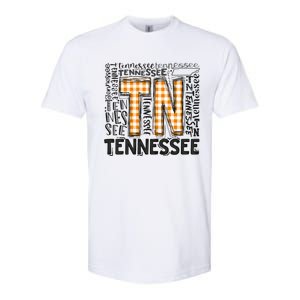 Tennessee State Flag Orange Plaid TN Softstyle CVC T-Shirt