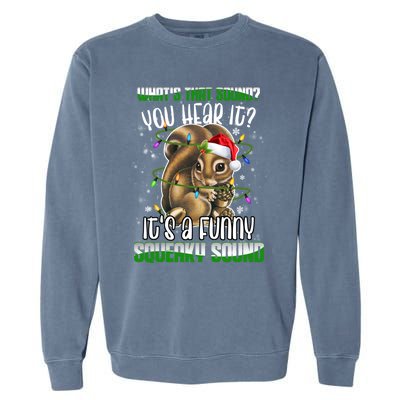 That Sound Funny Squeaky Sound Christmas Squirrel Gift Garment-Dyed Sweatshirt