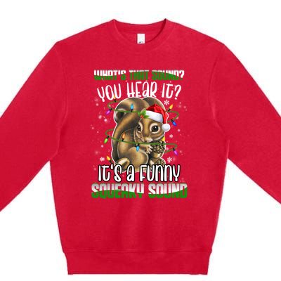 That Sound Funny Squeaky Sound Christmas Squirrel Gift Premium Crewneck Sweatshirt