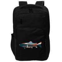 Trout Silhouette Fly Fishing Mountain Sunset Impact Tech Backpack