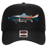 Trout Silhouette Fly Fishing Mountain Sunset Trucker Hat