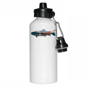 Trout Silhouette Fly Fishing Mountain Sunset Aluminum Water Bottle