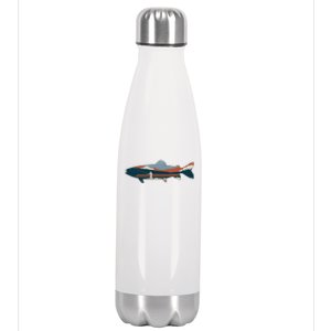 Trout Silhouette Fly Fishing Mountain Sunset Stainless Steel Insulated Water Bottle