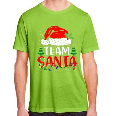 Team Santa Funny Christmas Lights Family Pajamas Matching Adult ChromaSoft Performance T-Shirt