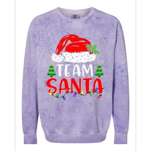 Team Santa Funny Christmas Lights Family Pajamas Matching Colorblast Crewneck Sweatshirt