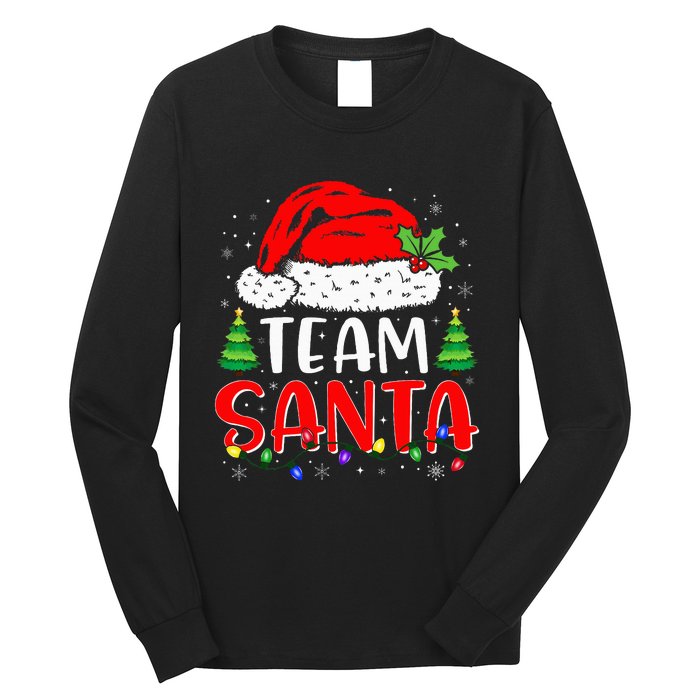 Team Santa Funny Christmas Lights Family Pajamas Matching Long Sleeve Shirt