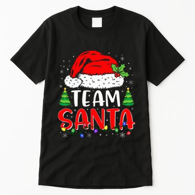 Team Santa Funny Christmas Lights Family Pajamas Matching Tall T-Shirt