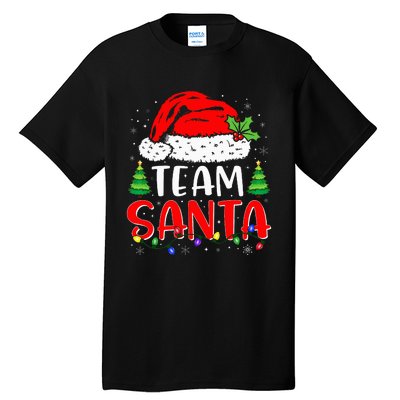 Team Santa Funny Christmas Lights Family Pajamas Matching Tall T-Shirt