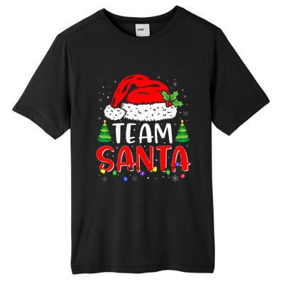 Team Santa Funny Christmas Lights Family Pajamas Matching Tall Fusion ChromaSoft Performance T-Shirt