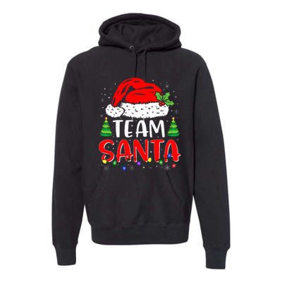 Team Santa Funny Christmas Lights Family Pajamas Matching Premium Hoodie