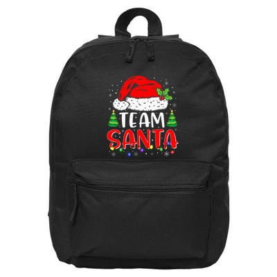 Team Santa Funny Christmas Lights Family Pajamas Matching 16 in Basic Backpack