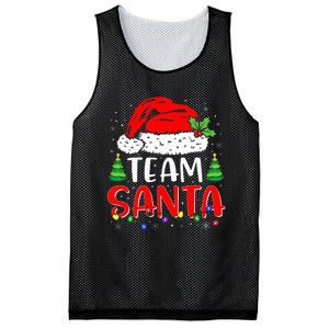 Team Santa Funny Christmas Lights Family Pajamas Matching Mesh Reversible Basketball Jersey Tank