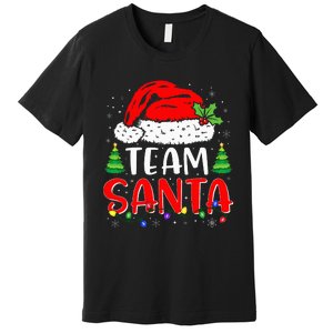 Team Santa Funny Christmas Lights Family Pajamas Matching Premium T-Shirt