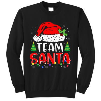 Team Santa Funny Christmas Lights Family Pajamas Matching Tall Sweatshirt