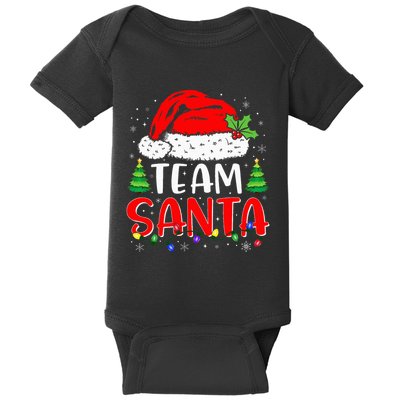 Team Santa Funny Christmas Lights Family Pajamas Matching Baby Bodysuit