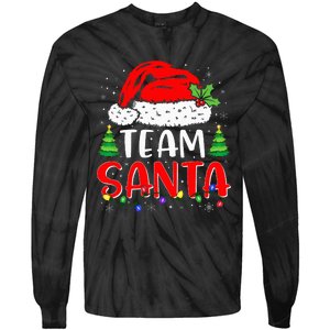 Team Santa Funny Christmas Lights Family Pajamas Matching Tie-Dye Long Sleeve Shirt