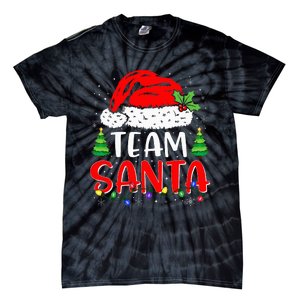 Team Santa Funny Christmas Lights Family Pajamas Matching Tie-Dye T-Shirt