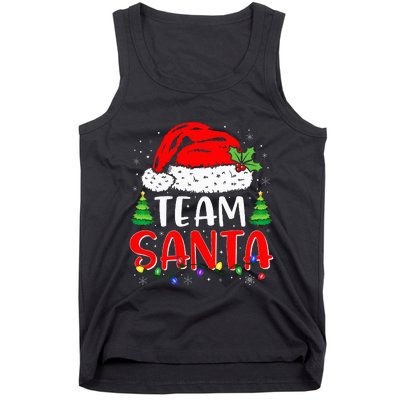 Team Santa Funny Christmas Lights Family Pajamas Matching Tank Top