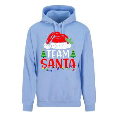 Team Santa Funny Christmas Lights Family Pajamas Matching Unisex Surf Hoodie