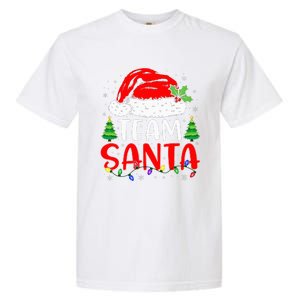 Team Santa Funny Christmas Lights Family Pajamas Matching Garment-Dyed Heavyweight T-Shirt