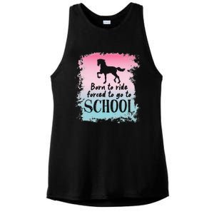 To School For Horseback Riding Horse funny Ladies PosiCharge Tri-Blend Wicking Tank