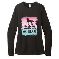 To School For Horseback Riding Horse funny Womens CVC Long Sleeve Shirt