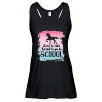 To School For Horseback Riding Horse funny Ladies Essential Flowy Tank