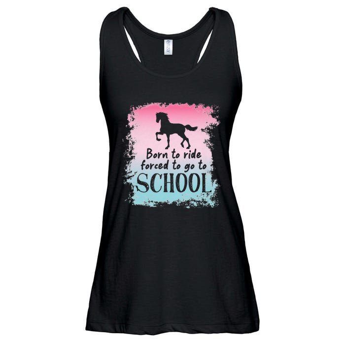 To School For Horseback Riding Horse funny Ladies Essential Flowy Tank