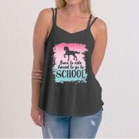 To School For Horseback Riding Horse funny Women's Strappy Tank