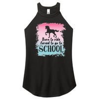 To School For Horseback Riding Horse funny Women's Perfect Tri Rocker Tank